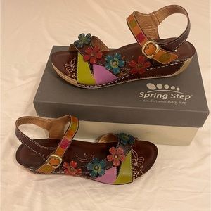 Spring Step Floral Belladonna Platform Sandal